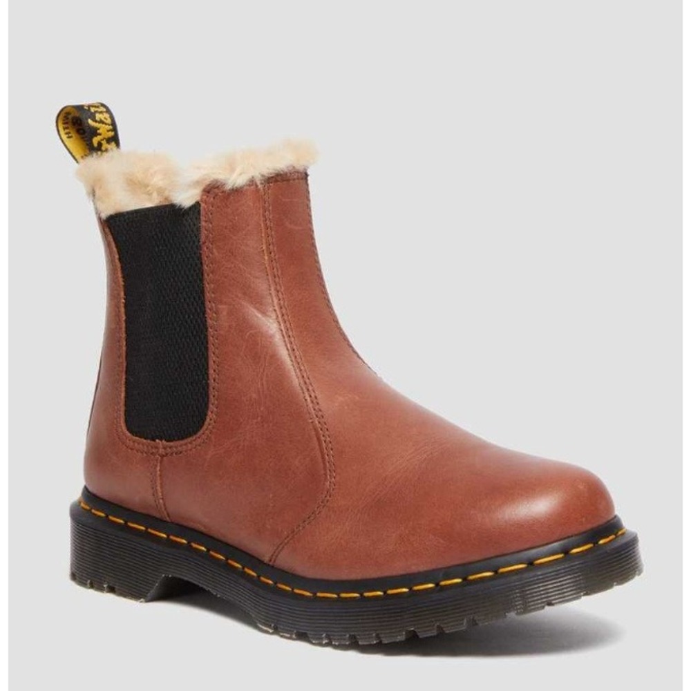 Dr. Martens 2976 Leonore Women's Faux Fur Lined Chelsea Boots Butterscotch 9 L